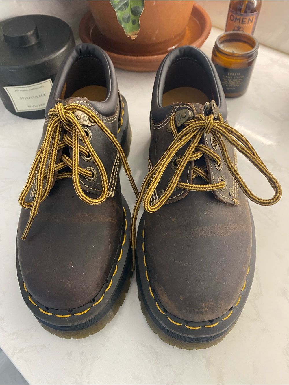 Dr. Martens 8053 Quad Arc Crazy Horse Leather Platfor… - Gem